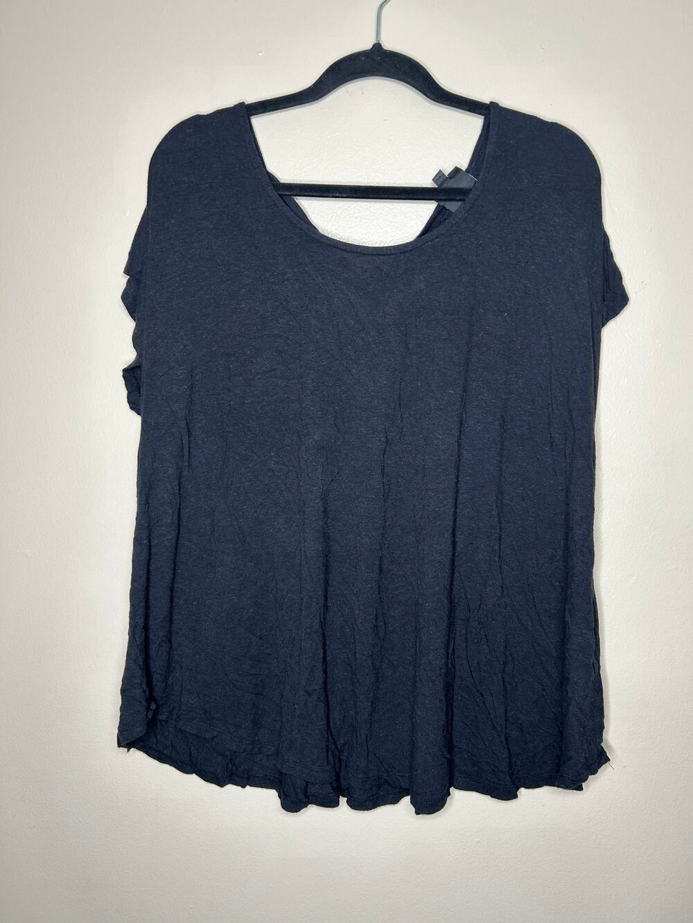 Women’s Size 2X Bobeau Black Short Sleeve Flowy Blouse Plain Shirt